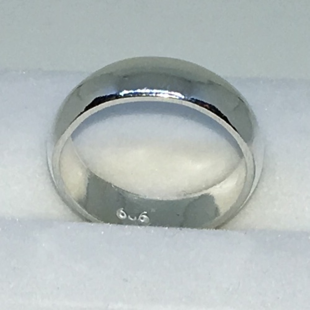 Size 3 Plain Slim Solid SIlver Ring Band - Picture 2 of 4